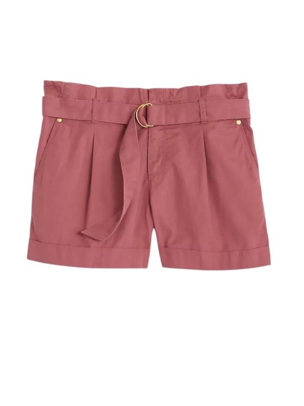LOFT High-Rise Paperbag Belted Shorts Dusty Rose pink 8